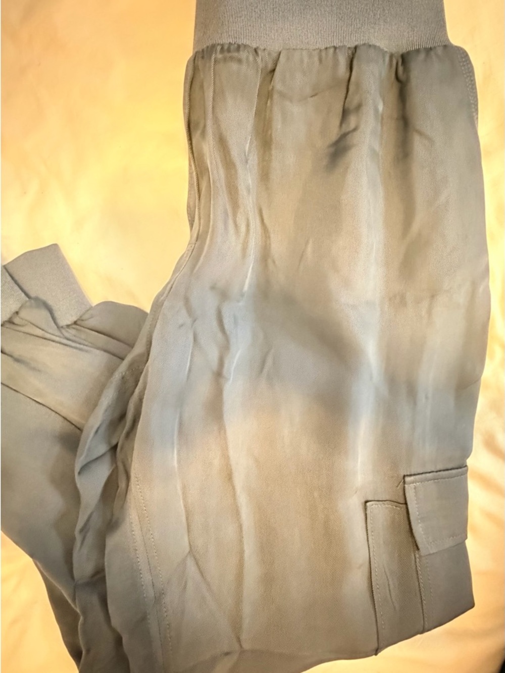 cinq a sept Giles Satin Cargo Joggers — Slate Blue - Picture 5 of 5